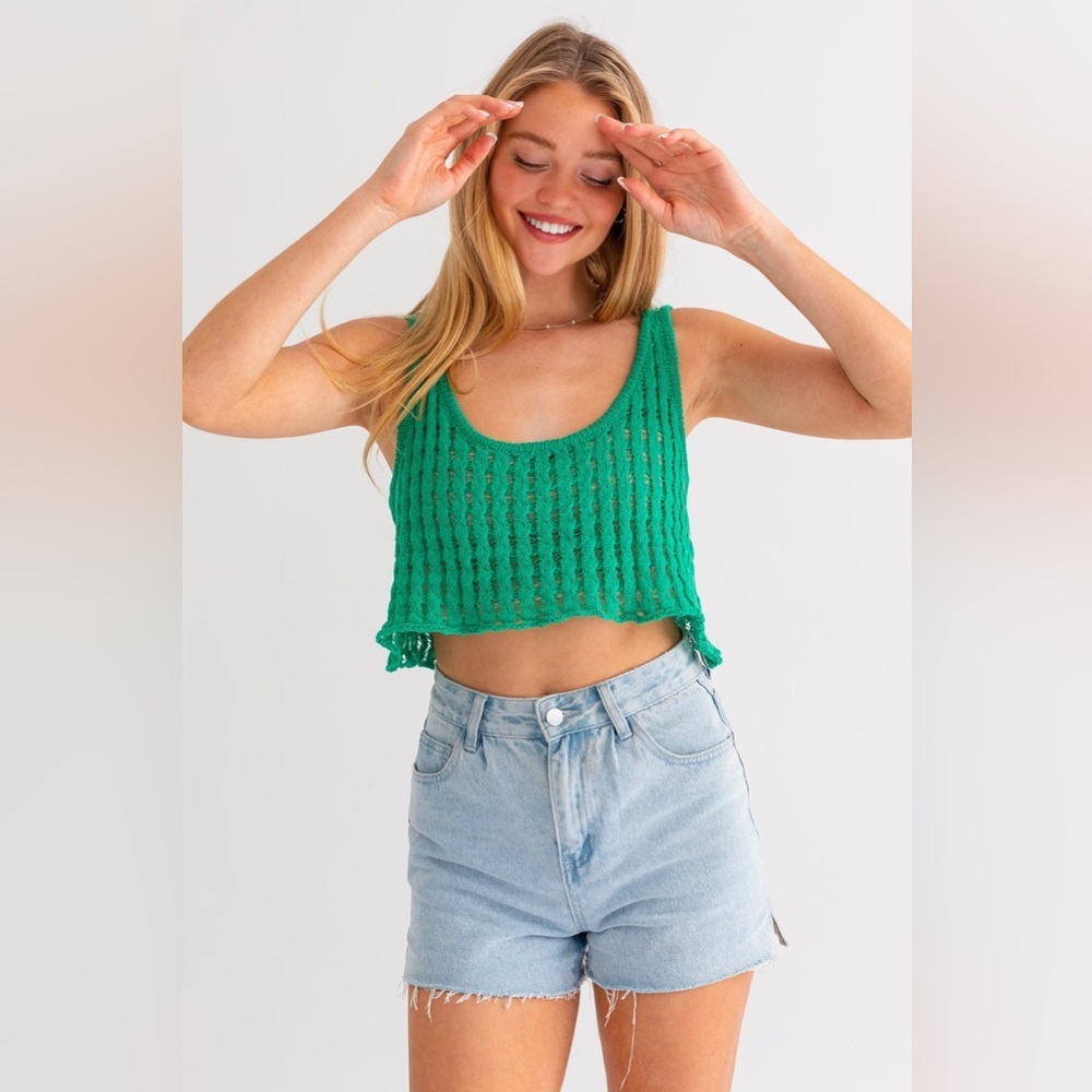 🆕‎ Le Lis green knit Mia tank SZ LG